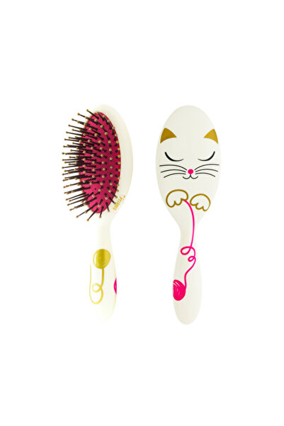 Pylones Hair Brush | Small - Lady Pop (White Cat)