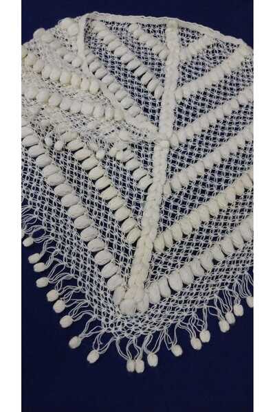 Papatyam 150 X 100 // Triangular Shawl // Glittery // Dowry Shawl // Knitted from Alize Yarn //