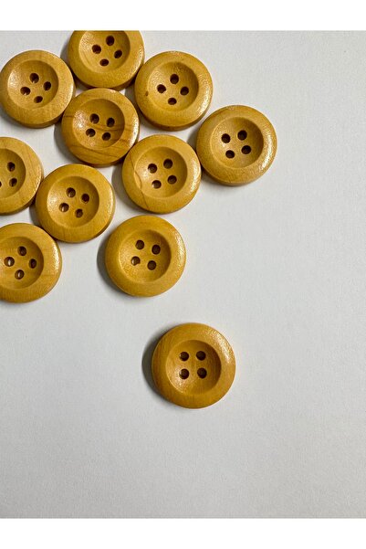 Ayda Craft Shop Doğal Ahşap Tahta Düğme 2 cm (5 Adet)