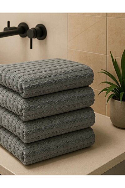 SHAL HOME 100% Cotton 4-Piece 50*90cm Elyuz Towel Set
