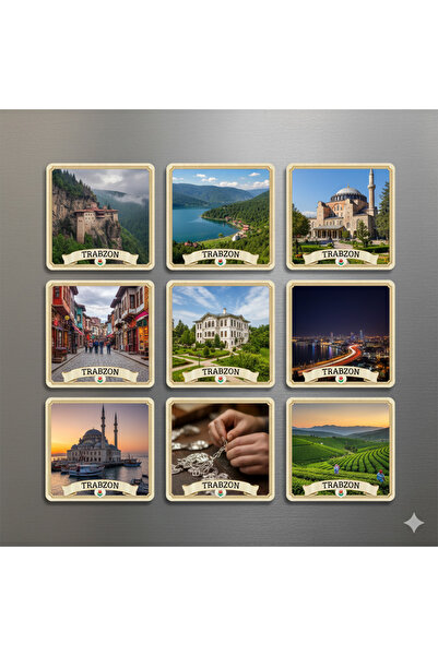 wonderlike Trabzon Temalı 9 Lu Magnet