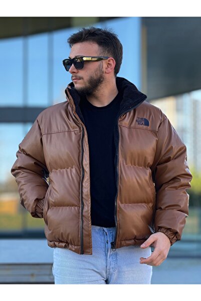 KINGAF Men's Inflatable Coat Leather