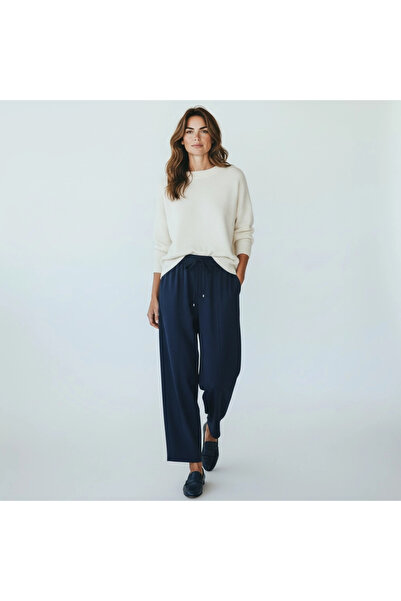 Sentez Pantaloni elastici cu talie reglabilă - bleumarin