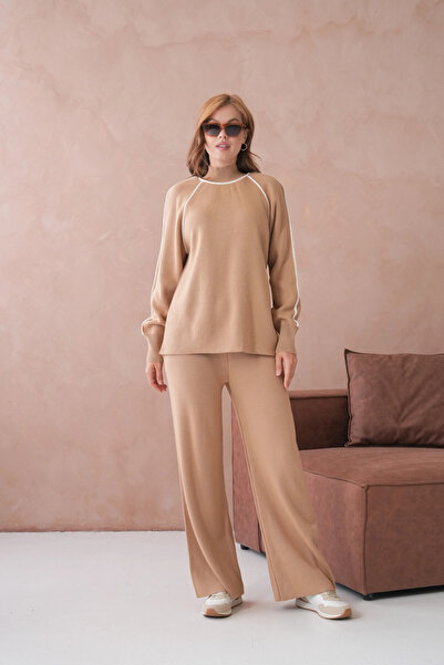 Park Karon Women's Mock Neck Sweater Pants Double Knitwear Set