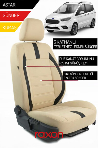Raxon Ford Tourneo Courier 2019 ve Sonrası İçin Tay Tüyü Oto Koltuk Kılıfı