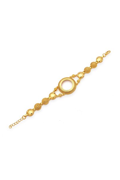 FerizZ Altın Kaplama İmitasyon Desenli Yarım Çerçeveli Bileklik BLK-1190