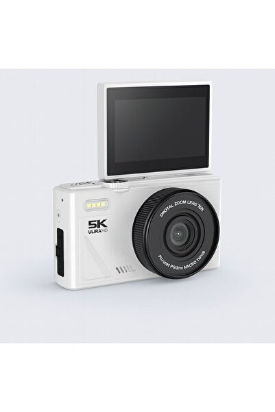 chimon W1 5K 75MP 18X Zoom Flaşlı 3” Flip Ekranlı Türkçe 64GB Kart Dijital Vlog Fotoğraf Makinesi