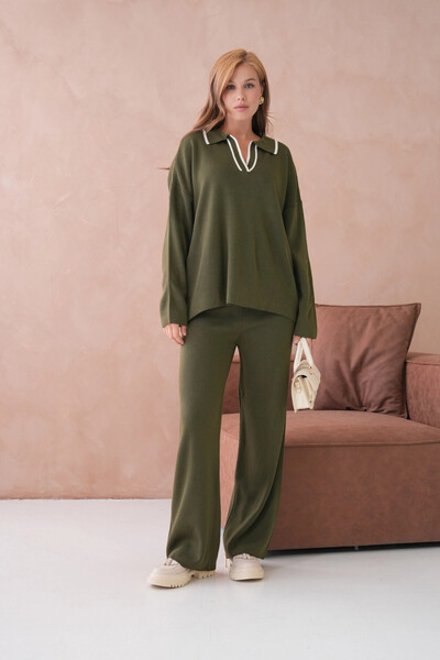 Park Karon Γυναικείο πουλόβερ με γιακά πόλο και μισό κούμπωμα, χαλαρό πουλόβε...