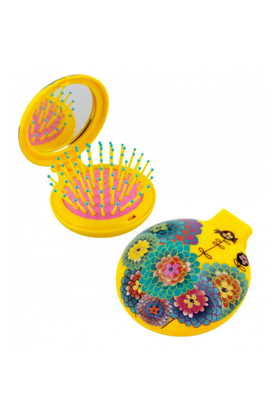 Pylones Aynalı Katlanabilir Saç Fırçası - Lady Retro (Dahlia)