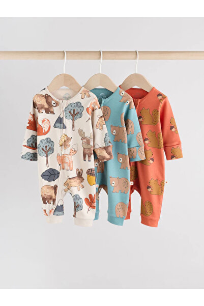 Next Baby 100% Organic Cotton Multi-Colored Animal Patterned 3-Piece Sleeping Bag Set Alyaw3053