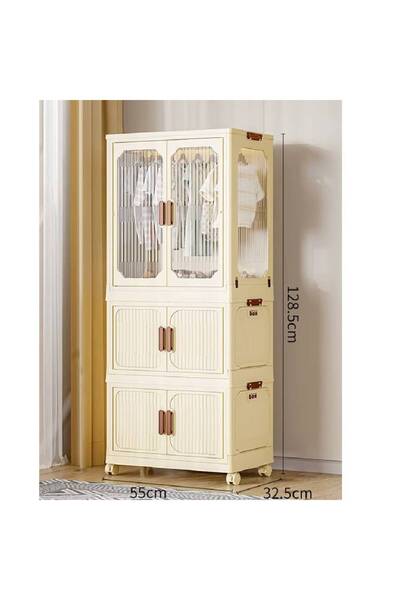 NKX Layers Stylish Multi-Functional Storage 1 Cabinet & 2 Wardrobe