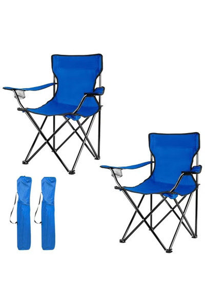 Primo Plus 2 Pack Portable Folding Multi-Purpose Camping Chairs, Sports Chair, Outdoor Garden Chair, BlUE