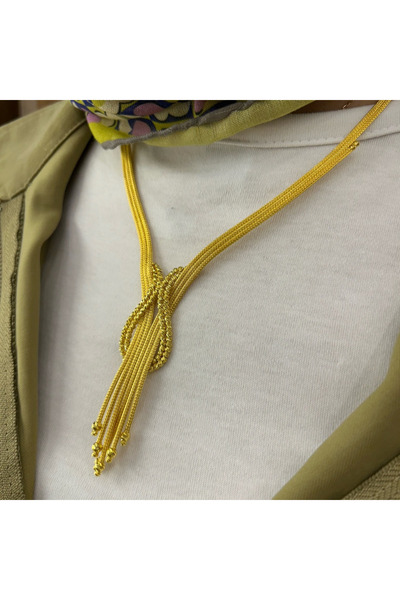 K KAPLAN GOLD 14 Ayar Hasır Toplcuklu Kolye