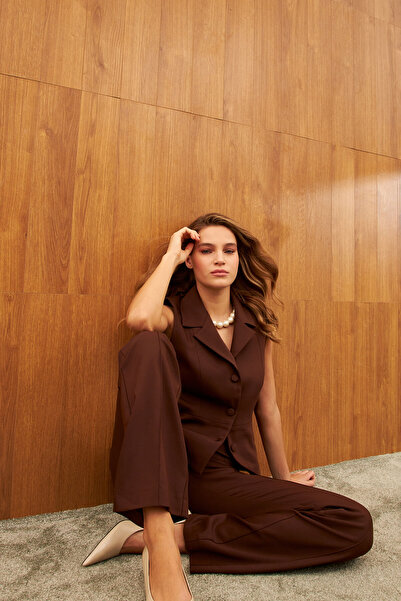 STELLA PULVIS Brown Lined Vest