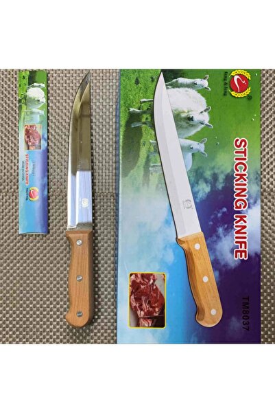 genric 3-piece knife set with wooden handles, measuring 34*3.2cm