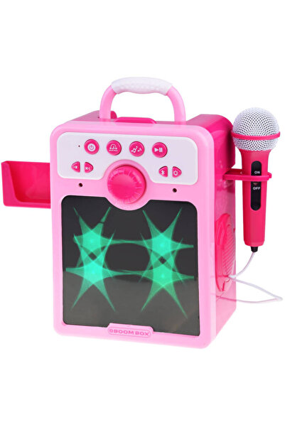 Jokomisiada Boxa disco portabila karaoke pentru copii roz, echipata cu microf...