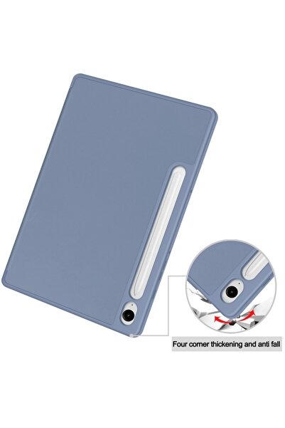 SKYDDAR INNOVATION Tablet case for Samsung Galaxy Tab S9 / S9 FE / S10 FE, Flex Trifold, sticker set, Navy blue