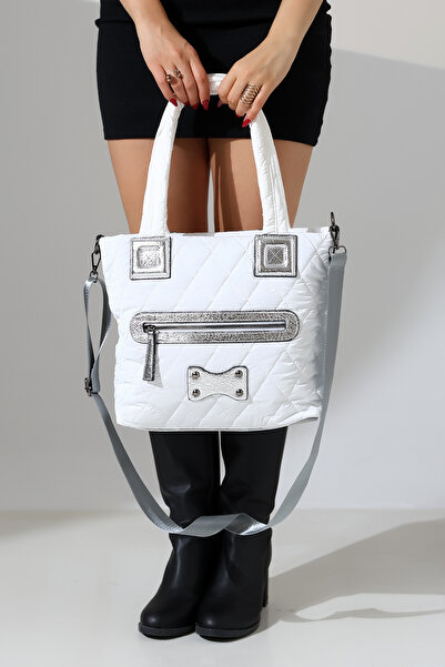 Moda Lime Quilted Large Shoulder Crossbody Women's Parachute Fabric Bag