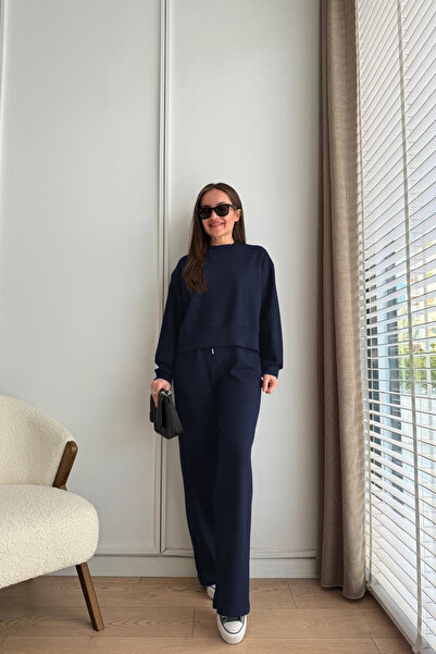 YAKAMEL طقم رياضي نسائي بأكمام طويلة من قماش المودال مكون من قطعتين