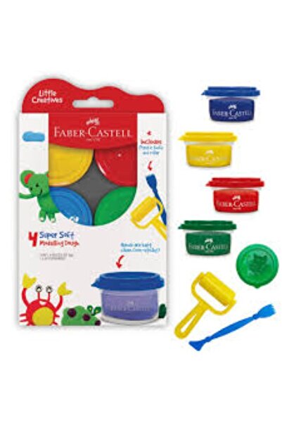 Faber Castell صلصال-Modeling Dough - الوان/4 مع قوالب