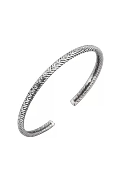 CRM Vintage Bracelet, CRM, Twisted Woven Model, Open Design, Unisex, Silver