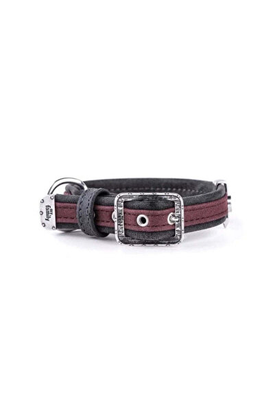 My Family London Leather Dog Collar - Maroon 36×2.2 cm