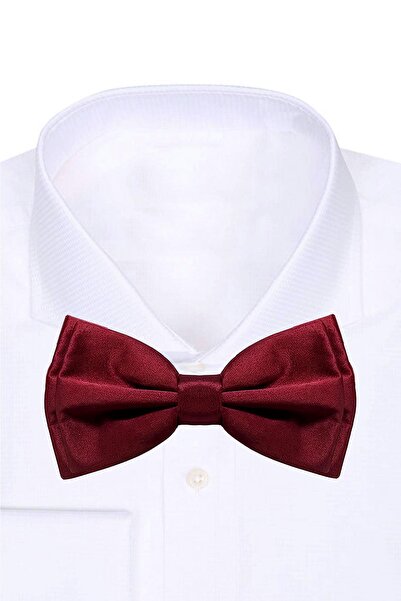 hapshoe ربطة عنق للأطفال والرضع من الساتان قابلة للتعديل باللون العنابي