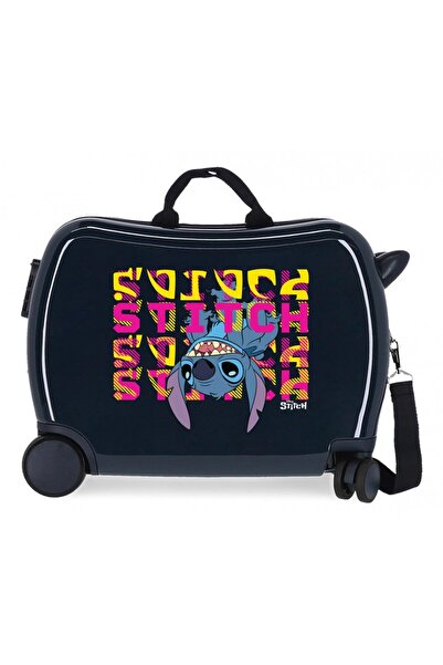 Disney Children's suitcase, ride-on, Stitch Face Down, ABS, 4 wheels, black, 50x38x20 cm