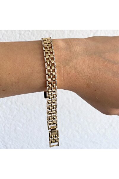 ALİA Hasır örgü zirkon taşlı bileklik bilezik