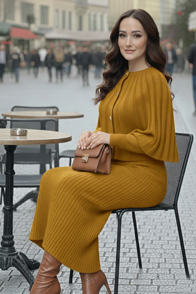 benguen Bolero Knitwear Dress R4478 Mustard