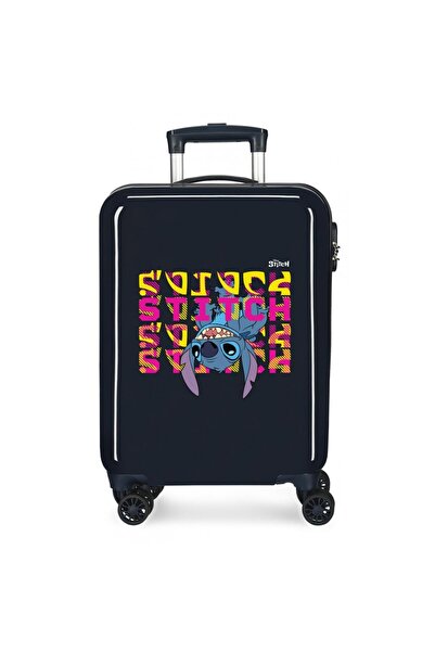 Disney Children's trolley, Stitch Face Down, ABS, small suitcase, black, 55x38x20 cm