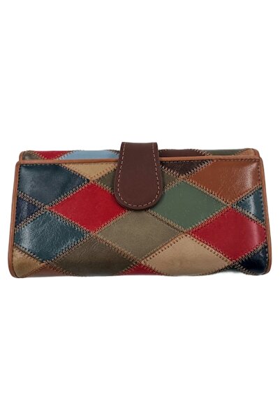 OEM Women's leather patchwork wallet, multicolor, 19.3 x 10 x 3 cm