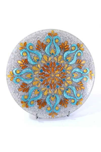 Elvero Acrylic painting mandala orgone natural stones with crystal grid