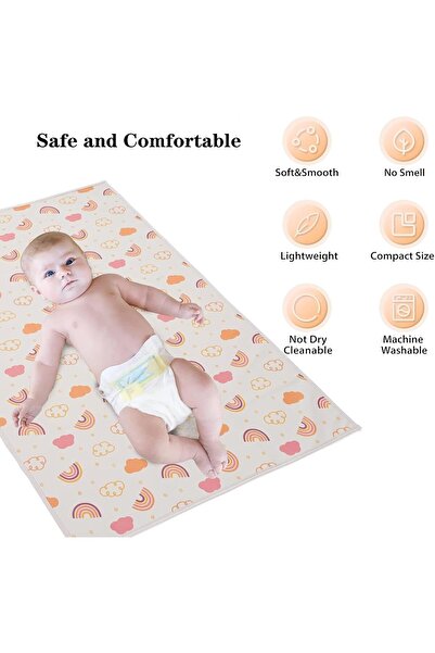 Generic Goodun Baby Changing Mat - Portable Waterproof Vegan Leather Changing Pad (Blue ND 01)