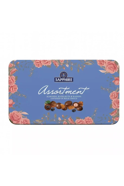 SAPPHIRE Assortment Almonds Hazelnuts and Raisins Covered Milk Chocolate- 175gms Pack of 2