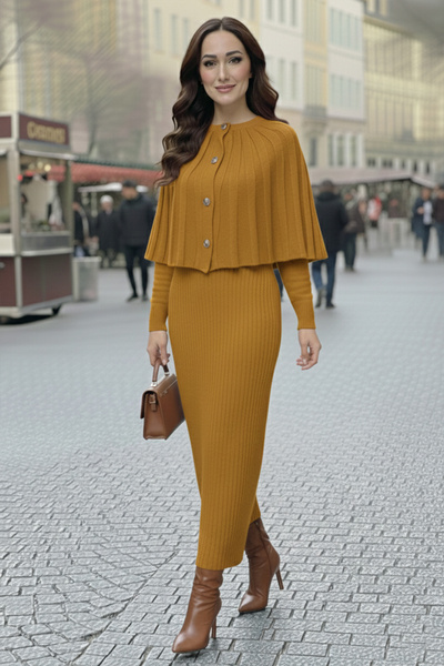 benguen Bolero Knitwear Dress R4478 Mustard