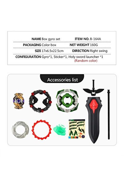 Arabest Beyblade Battle Spinning Top Set with Sword Launcher – Beginner Gift for Kids 6+