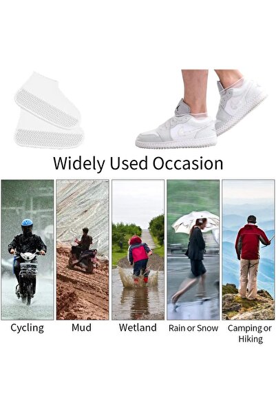 JZS Waterproof Silicone Non-Slip Overshoe Covers (Reusable) for Kids, Men, Women