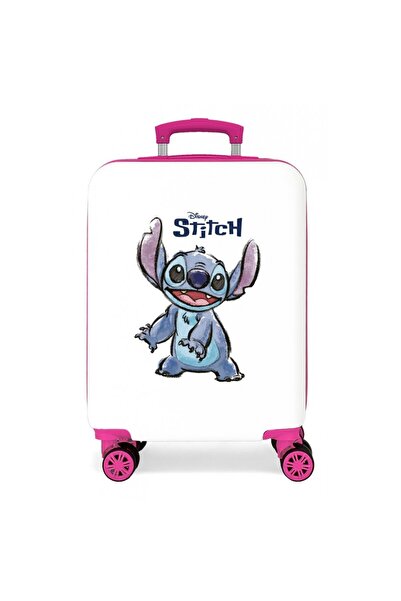 Disney Children's trolley, Adorable Stitch, ABS, small suitcase, white, 55x38x20 cm