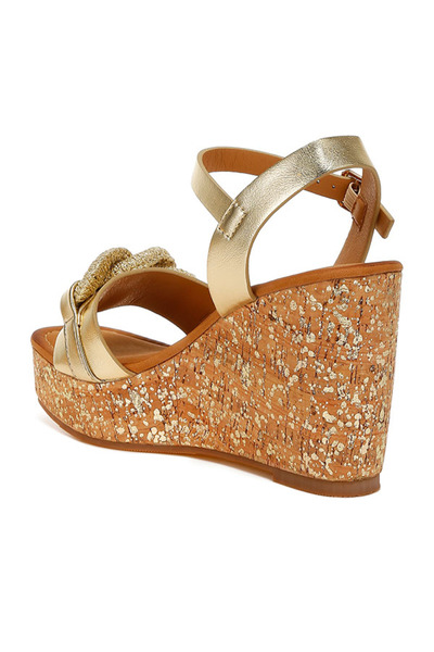 london Rag Women Cushion Chain Pin Buckle Wedges in Black