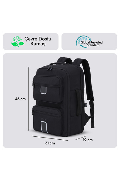 Mack Mce-1206 16'' Explor Lite 23 Liter Eco Travel Backpack Black