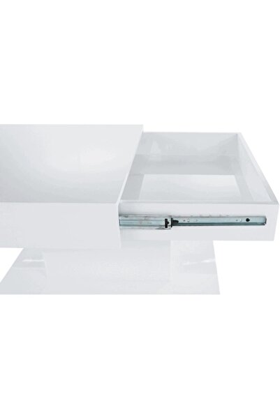 DacEnergy Coffee table with storage space, extra high gloss white, DIKARO