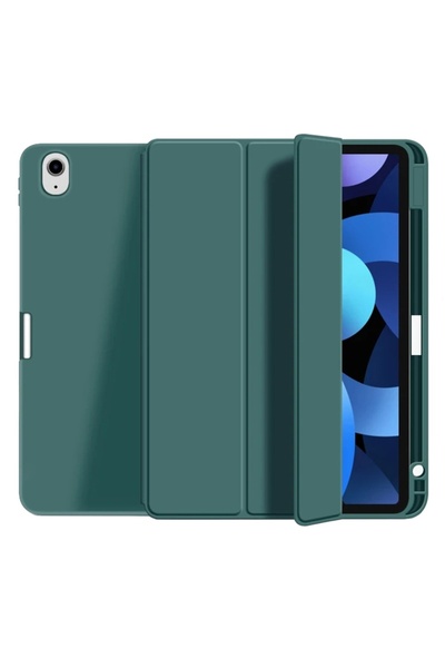 SKYDDAR INNOVATION Husă pentru tabletă iPad Air 4 (2020) / Air 5 (2022), Flex Trifold, set de stickere, verde închis
