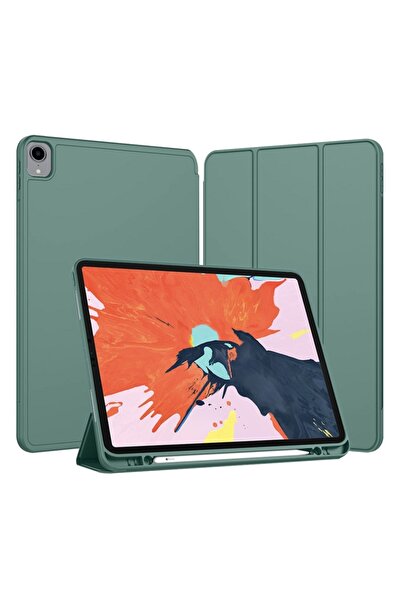 SKYDDAR INNOVATION Husă pentru tabletă iPad Pro 12.9, funcție Sleep/Wake, pliere flexibilă, set de autocolante, verde închis