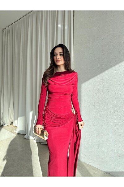 Mooi Butik Lost Maxi Dress 8644 - Burgundy