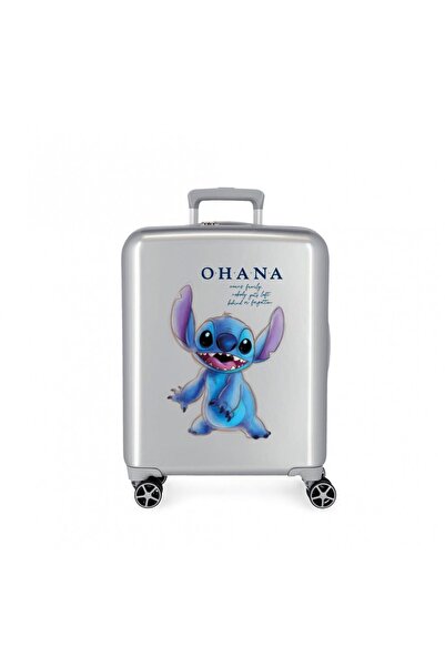 Disney Children's trolley, 100 Stitch, ABS, TSA, small suitcase, silver, 55x40x20 cm