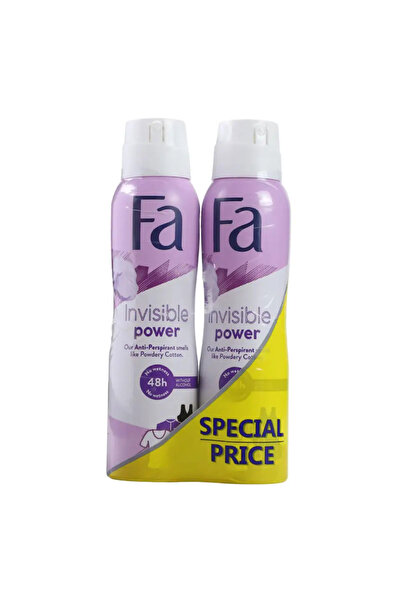Fa Invisible Power Deodorant Spray, Anti-Perspirant With Powdery Cotton, Twin Pack- 2X150ML