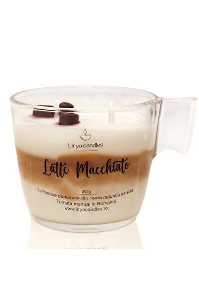Liryo Candles Scented candle made of 100% natural soy wax, 200g - Latte Macchiato fragrance