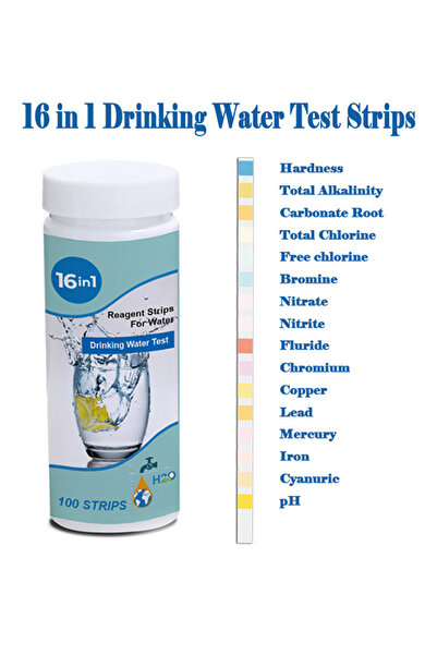 DMYRDH Water Quality Test Kit 100pcs Test Strips for Aquarium Pool Well Tap pH Hardness Chlorine Lead Iron