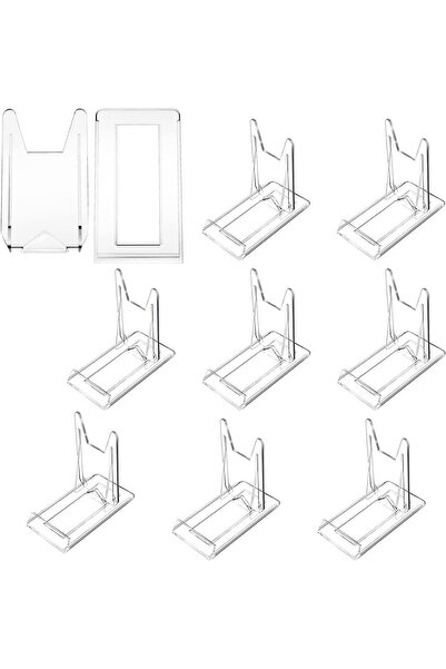 JZS 10 Pcs Acrylic Bracket Stands Clear Display Holders for Pictures Plates